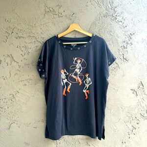 Torrid Heritage Skeleton Cowboy Muscle Tee size 0